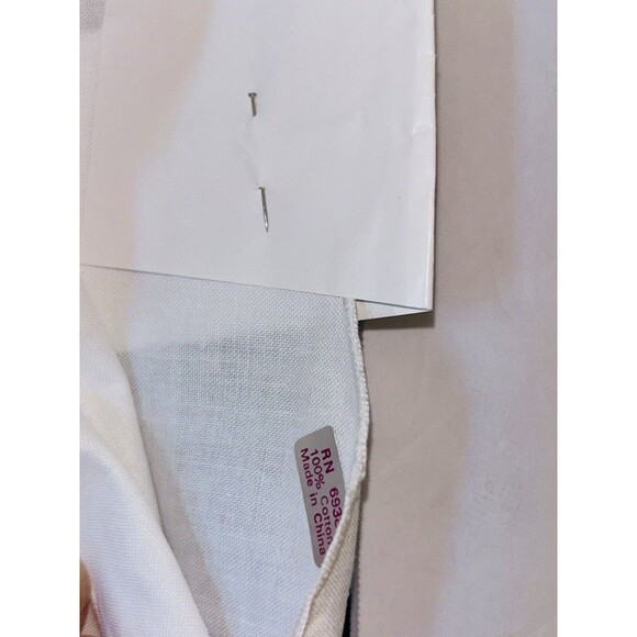 Vintage tablecloth Scalloped edge  60 X 60 white cotton - Picture 15 of 16